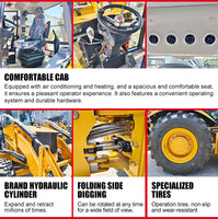 Spedizione Gratuita Escavatore Caricatore a 4 Ruote Motrici dello Shandong Mini Escavatore Caricatore con Motore Kubota