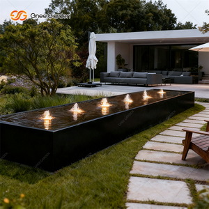 Nouveaux produits en gros : Fontaines d'eau rectangulaires en acier Corten pour jardin - Product Image 3
