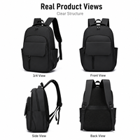 Sac à dos pour ordinateur portable avec logo personnalisé, 14 pouces, résistant à l'eau, sac à dos professionnel pour hommes, sac à dos d'école pour étudiants avec poche pour trolley