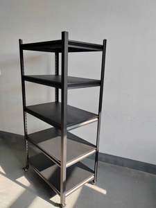 Étagères d'<span class=keywords><strong>angle</strong></span> en acier pour la maison, sol multicouche, noir, supermarché, entrepôt, présentoir, rangement, livres, organisateur - Product Image 4