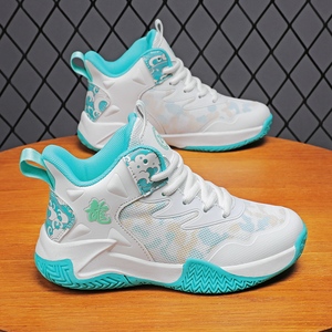 Chaussures de basketball montantes pour enfants, à lacets, pour garçons et filles, en cuir PU et maille, pour l'extérieur, mode sport, résistantes, printemps - Product Image 5