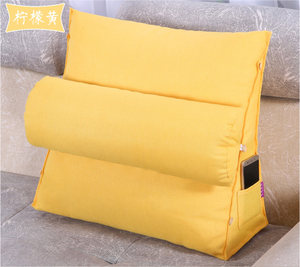 Large Size Triangle Wedge Shape Polyester Filling <strong>Sofa</strong> <strong>Cushion</strong> Back <strong>Support</strong> Reading Pillow - Product Image 6
