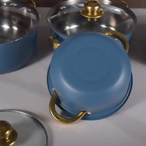 ชุดเครื่องครัวสแตนเลสสตีลสีสันสดใส 12 ชิ้น งานหนัก - ชุดหม้อและกระทะอเนกประสงค์แบบไม่ติดกระทะ ใช้ได้กับเตาทุกประเภท - Product Image 4