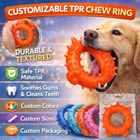 Mainan Kunyah Anjing Bentuk Cincin Bertekstur TPR Klasik Modern Badan Elastis Lembut Warna Ukuran Logo Kustom OEM ODM Pasokan Pabrik Ramah Lingkungan EN