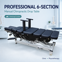 Table de chiropratique manuelle professionnelle à 6 sections avec fonction d'étirement pour clinique et physiothérapie