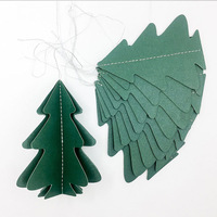 2.5m 10 pièces 3D vert arbre papier banderoles Xmas forêt guirlande décoration fête fournitures suspendu arbre de noël bannière toile de fond