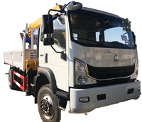 Camion de cargaison à plat Diesel SINOTRUK HOWO 6X4 371HP avec flèche de grue 8T nouvelle condition camion léger 4x2 roue motrice direction gauche