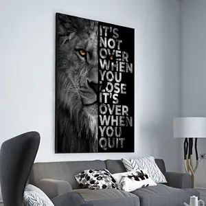 Wild Lion Lettera Motivazionale Quote Art Animali Poster e Stampe inspirational arte della tela di canapa