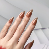 Faux Ongles Amande Ultra-fins en Acrylique Couleur Unie de Haute Qualité (24 pièces) pour Vente en Gros Personnalisée