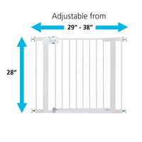 Barrière de sécurité pour bébé en métal réglable et rétractable, fermeture classique à bouton, design extra large, utilisation intérieure et extérieure, escaliers