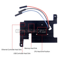 Kit de dissipateur thermique à vitesse réglable pour Raspberry Pi 4B, ventilateur de refroidissement silencieux, arrêt automatique, coussin thermique 3510