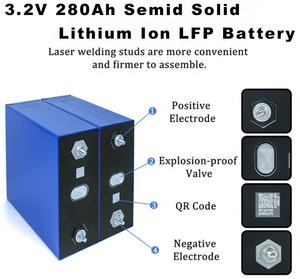 Batterie <span class=keywords><strong>de</strong></span> stockage d'énergie 12000 cycles 280AH, cellule LiFePO4 3.2v, batteries solaires au lithium-ion prismatiques, batteries semi-solides 280Ah - Product Image 6