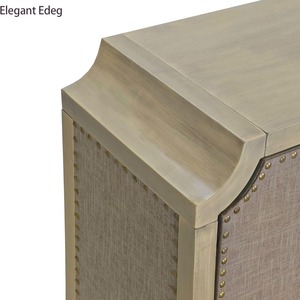 Manufacturer's 60-inch console table with linen doors, sofa table, wooden <b>sideboard</b> with adjustable 2-shelf. - Product Image 3