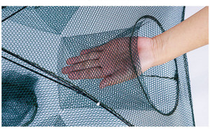 Piège à poissons pliable et portable à prix réduit en Chine, avec 6 à 20 trous, automatique, pour appâter les poissons, les écrevisses, les crevettes, filet de pêche - Product Image 2