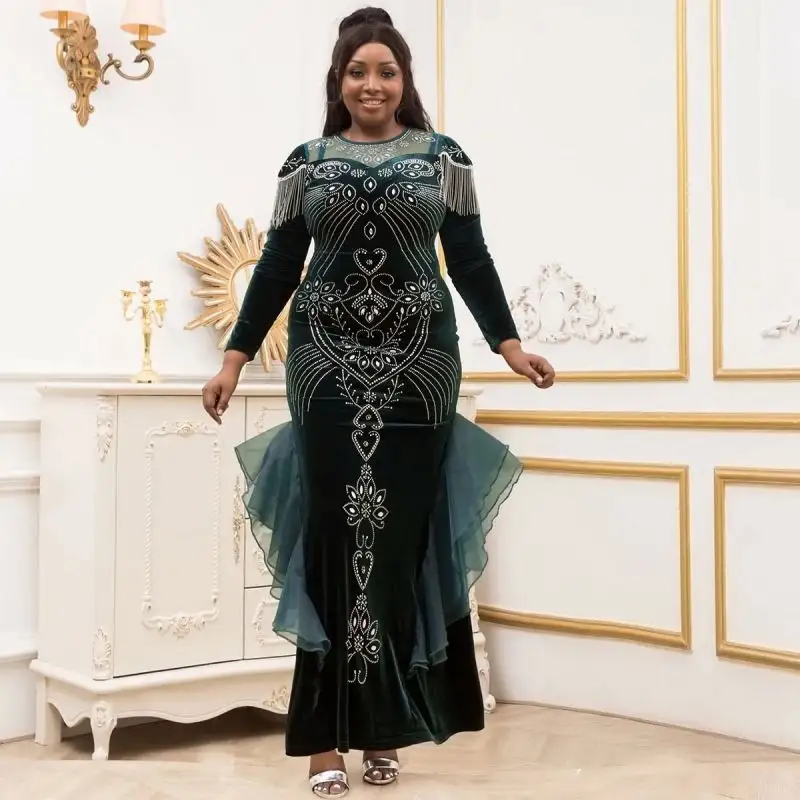 2023 nouveau dans grande taille robe à paillettes africaine pour les femmes élégante dame robes de soirée de mariage Sexy nigéria femme fête robe moulante