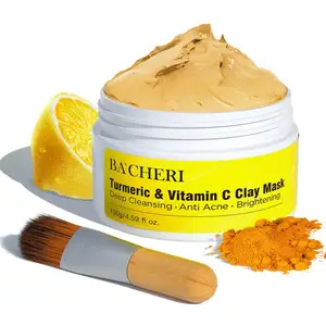 Private Label Melhor Skin Care Vitamina C Bentonite Benefícios Anti Acne Turmeric Máscara Facial Em Casa