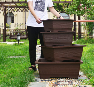 Pots et jardinières <span class=keywords><strong>en</strong></span> plastique de haute qualité P452, décorations de jardin d'extérieur, grand <span class=keywords><strong>pot</strong></span> rectangulaire pour plantes vertes - Product Image 1