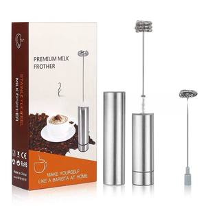 Lot de 2 mousseurs électroniques en acier inoxydable pour cappuccino, café et lait à la main avec fouet à oeufs. - Product Image 1