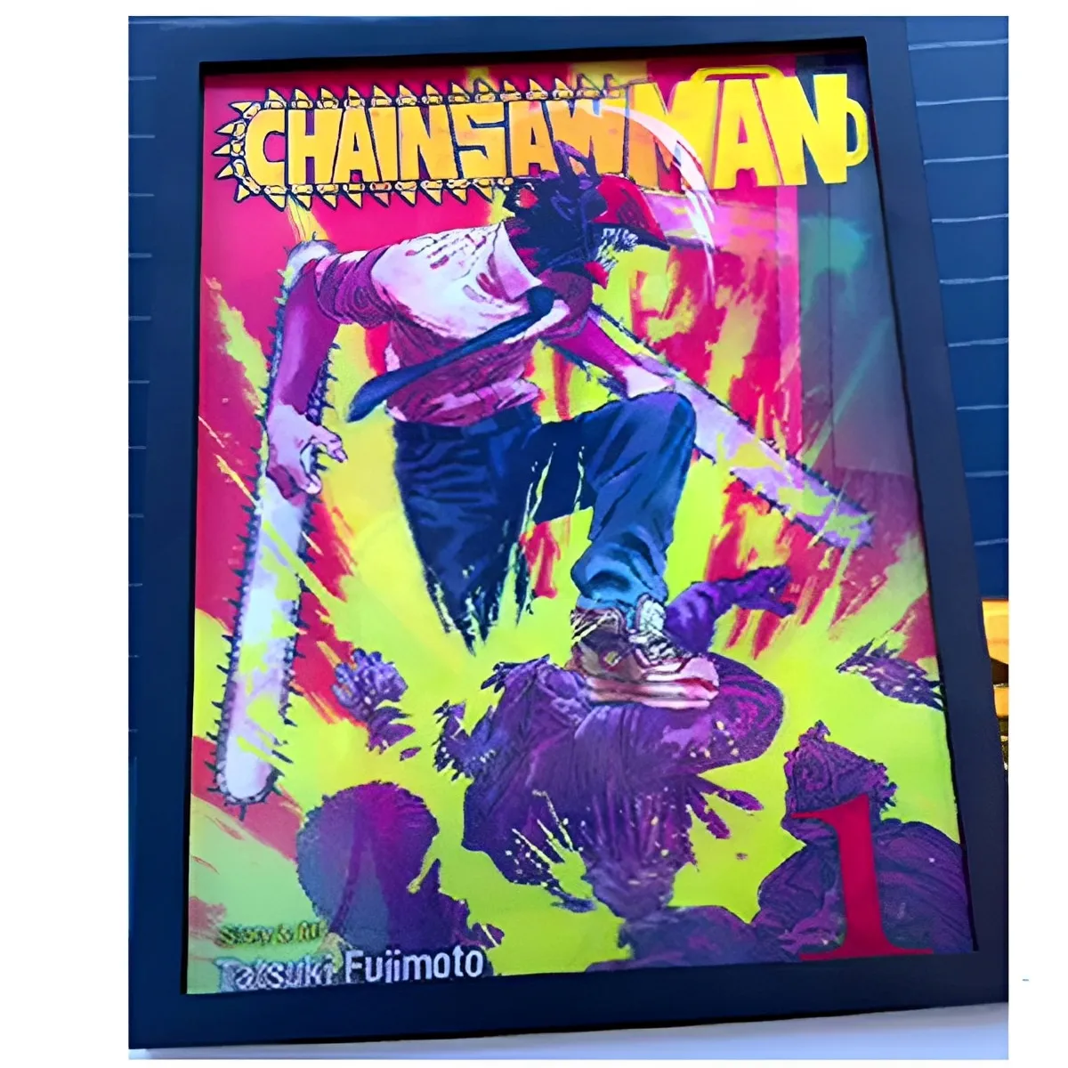Anime Poster motosega uomo personaggi lenticolari che cambiano immagini Manga Chainsaw Man 3D Flip Poster Wall Decor