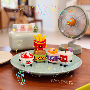 Blocs de construction en micro-particules, modèle de frites et de hamburgers, jouet éducatif pour enfants de 5 à 14 ans, puzzle à faire soi-même, cadeau - Product Image 3