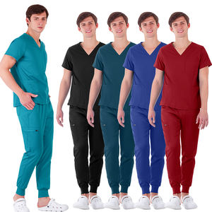 Top vente unisexe médical gommage ensemble hommes/femmes infirmière uniformes col en v haut survêtement pantalon hôpital dentaire Salon clinique gommages costumes - Product Image 2