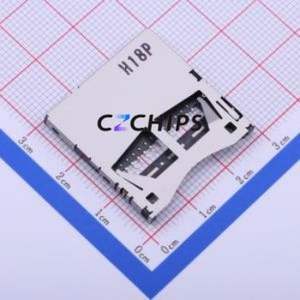 SCDA9A0200 SD Card / Memory Card Connector SMD Connector Plug-In Type Standard SD Card Card Holder 2.96mm - Product Image 1