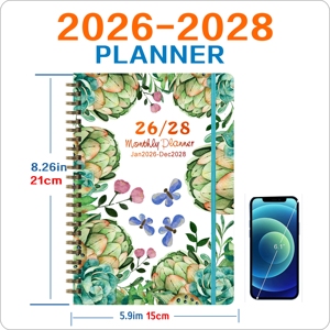 2026-2028 tùy chỉnh thiết kế bìa cứng cuộn dây Tạp Chí kế hoạch Lưu ý cuốn sách logo in Vật liệu các tông cá nhân đóng gói carton - Product Image 5