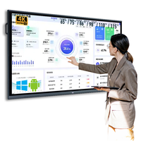Tableau interactif intelligent 4K LCD de 75 pouces avec écran tactile, système Android 15 / Windows, pour l'école, l'étude, les enseignants, les conférences et les réunions en intérieur