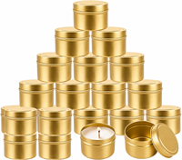 Bocaux à bougies ronds en métal de 65x45 mm avec couvercle à vis pour la fabrication de bougies, spécifications de production en usine et emballage, possibilité de fabrication OEM