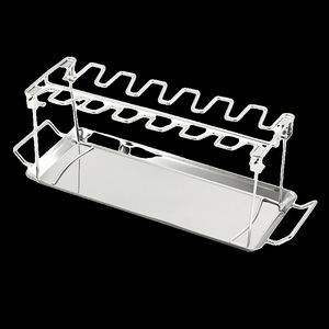 Foldable Stainless Steel Chicken Leg <b>Rack</b> 14 Compartments Grill Tray For <b>BBQ</b> Outdoor Roasting - Product Image 4
