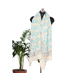 Wholesale 100% Cotton Digital Print Argyle Floral <b>Sarong</b> Pareo Bikini Cover-Up Scarf Women Lightweight Skin-Friendly Daily Wear - Product Image 1