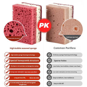 Éponges à vaisselle <span class=keywords><strong>pour</strong></span> laver la vaisselle, évier de cuisine, éponges de nettoyage, forme rectangulaire, épaisseur 3 cm, absorption d'eau 250%, paquet - Product Image 5