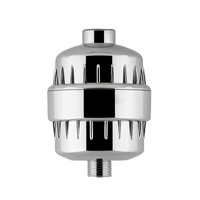 Filtre à eau de douche chromé à 10 étages avec charbon actif 2 cartouches pour usage domestique pour la filtration de la douche