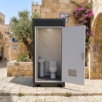 Cabine de toilettes portable de luxe en structure acier pour extérieur, avec douche de camping intégrée