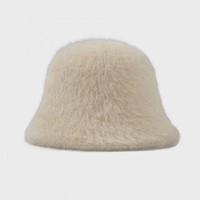 Nouvel Arrivage Chapeau Bob Femme en Véritable Fourrure de Lapin Sans Bord Automne Hiver Chaud Doux et Moelleux Effet Amincissant Broderie Logo Personnalisé