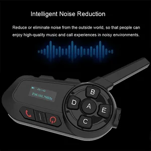 2025 mới nhất bluetooth hệ thống intercom cho xe máy-6-người điện thoại liên lạc với màn hình LCD, giảm tiếng ồn 1200 Meter. - Product Image 5