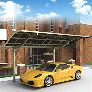 Abri de voiture moderne en aluminium pour 2 véhicules, toit plat, imperméable, abri de stationnement extérieur, structure thermolaquée - Product Image 4