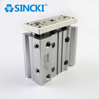 Cylindre pneumatique guidé à trois axes SINCKI MGPM12, course de 30 mm, compact, double action, haute rigidité
