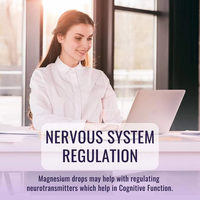 Complément Liquide de Glycinate de Magnésium OEM 500mg avec Fibres de Cellulose, Bromélaïne, Vitamine et Zinc en Gouttes pour Adultes – Améliore la Mémoire et le Sommeil