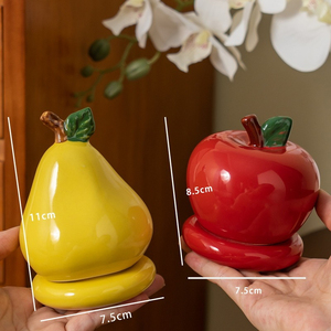 Portastuzzicadenti in Ceramica a Forma di Frutta Creativa, Contenitore di Alta Qualità a Forma di Mela e Pera, Nuovo <span class=keywords><strong>Scatola</strong></span> Portastuzzicadenti per Tavolo <span class=keywords><strong>da</strong></span> Pranzo Domestico - Product Image 6