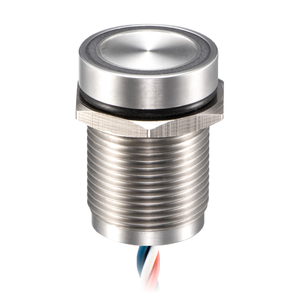 316 Stainless Steel Latching 12mm 16mm 19mm 12V 1NO 1NC IP68 For Petrochemical Plant And Refinery <b>Control</b> Panel Piezo Switch - Product Image 3