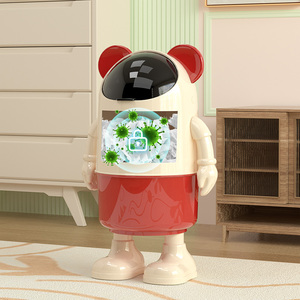 New <strong>Design</strong> Cartoon Plastic Living Room Home Trash Can Recycling and Hotel Use Kitchen Trash Can with Lid - Product Image 5