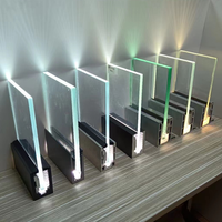 Système de balustrade en verre avec éclairage LED à canal en U en aluminium pour installation DIY, pour balcon extérieur, garde-corps et pince à verre