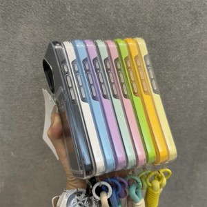 เคสโทรศัพท์แบบมีสายคล้องสำหรับใส่บัตรหรูหราสัมผัสได้เคสโทรศัพท์ TPU + PC กันกระแทกพร้อมอุปกรณ์ป้องกันหน้าจอสำหรับ11-17ซีรีส์ - Product Image 3