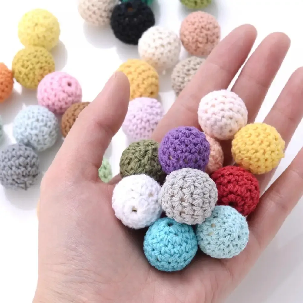 Handgefertigte hölzerne Crochet-Perlen Kaugepferlen DIY hölzerne Zahnstrickperlen Schmuck DIY