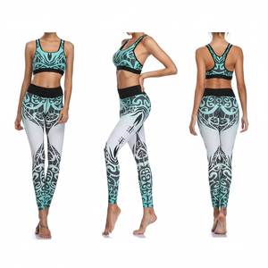 Precio al por mayor superventas nuevo diseño mujeres sublimadas color personalizado conjunto de yoga desgaste del gimnasio y entrenamiento y conjunto de Yoga de las mujeres - Product Image 1