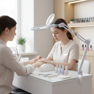 แว่นขยายแบบหนีบติดโต๊ะ ปรับความสว่างได้ พร้อมไฟ LED สำหรับแต่งหน้า - Product Image 2