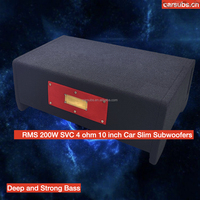 Subwoofer de voiture actif 10 pouces, 300W RMS, SVC 4 Ohm, avec amplificateur intégré, basses profondes et puissantes, caisson de basses slim pour voiture