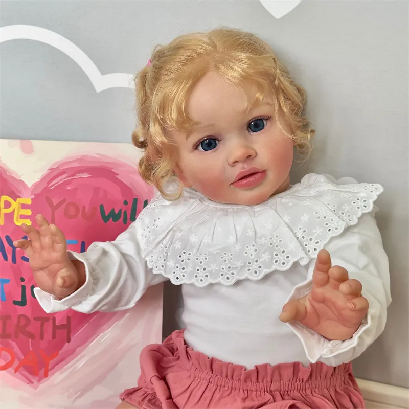 NPK 60CM fatto a mano di alta qualità Reborn Toddler Doll dettagliato realistico capelli radicati a mano arte da collezione bambola rinata in Silicone
