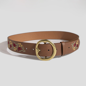 Vintage Embroidered PU Leather <strong>Women</strong> <strong>s</strong> <strong>Belt</strong> with Alloy Buckle -Fashion Casual Soft Waist <strong>Belt</strong> <strong>for</strong> Jeans &amp; <strong>Dress</strong> - Product Image 2